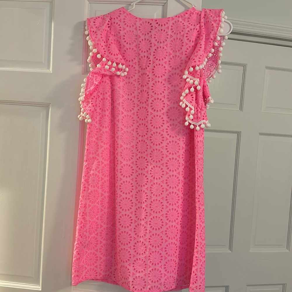 NEW Lilly Pulitzer Neon Geo Eyelet Prosecco Pink Astara dress xs with tags! - Picture 4 of 4